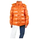 Orange hooded puffer jacket - size UK 14 - Moncler