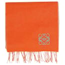 Orangefarbener Schal aus Wollmischung mit Fransen - Loewe