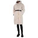 Cream belted faux-fur coat - size UK 6 - Ba&Sh