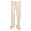 Pantalones de pernera recta Celine de lana color crema - Céline