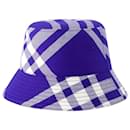 Cappello Bucket Monogram - Burberry - Lana - Blu