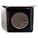Kenzo silver and onyx signet ring
