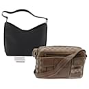 GUCCI GG Canvas Web Sherry Line Shoulder Bag Leather 2Set Beige Red Auth bs8533 - Gucci