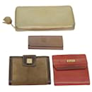 LOEWE Wallet Leather 4Set Red Beige gray Auth bs8673 - Loewe