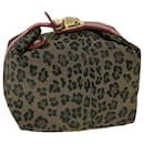 FENDI Leopard Hand Bag Brown Red Auth 55755 - Fendi