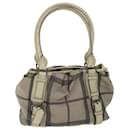 BURBERRY Nova Check Hand Bag PVC Leather Gray Auth 55854 - Burberry
