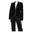 Black padded shoulder velvet blazer - size UK 14 - Dolce & Gabbana