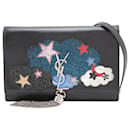 Bolsa Kate pequena decorada com lua negra e estrela - Saint Laurent