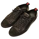 Louis Vuitton Men's Black Leather & Suede Sneakers Trainers Lace Up Shoes size 8