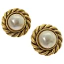 CHANEL Earring Metal Gold Tone CC Auth bs8531 - Chanel