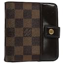 LOUIS VUITTON Damier Ebene Compact zip Wallet N61668 LV Auth 56148 - Louis Vuitton