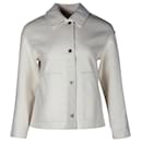 Hermes Paris-Jacke mit Knopfleiste vorne aus weißem Kaschmir - Hermès