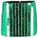The Attico Rue Embellished Mini Skirt in Green Rayon