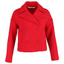Jaqueta cortada com peito forrado Marni em lã vermelha