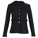 Chanel Boucle Tweed Fitted Jacket with Detachable Collar in Navy Blue Cotton