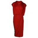 Lanvin Wrap Style Dress in Red Viscose