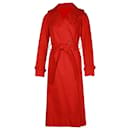 Maje Goldie Trench Coat in Red Cotton