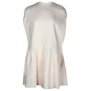 Valentino Garavani Cape-Effect Gathered Mini Dress in Cream Silk