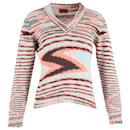 Missoni V Neck Sweater in Multicolor Cashmere