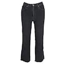 Khaite-Jeans mit rohem Saum aus schwarzer Baumwolle