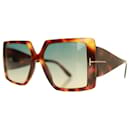 Tom Ford Quinn TF790 53P Blonde Havana Brown Oversize Designer Sunglasses