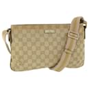 GUCCI GG Canvas Sherry Line Shoulder Bag Beige Gold pink 189749 auth 56053 - Gucci
