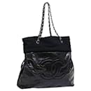 CHANEL Chain Shoulder Bag Patent Leather Black CC Auth bs8271 - Chanel