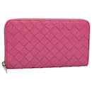 BOTTEGAVENETA INTRECCIATO Long Wallet Leather Pink VCPP2 auth 55681 - Autre Marque