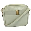 Salvatore Ferragamo Shoulder Bag Leather Gray Green Auth ep1837