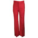 Balenciaga Rojo 2019 Pantalones de lana sastre con pliegues en la parte delantera