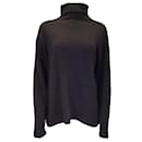 Maison Ullens Brown Long Sleeved Cashmere and Silk Knit Turtleneck Sweater