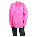 Pink Bendigo high-low silk shirt - size UK 8 - Autre Marque