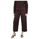 Brown cropped wide-leg wool trousers - size UK 10 - Autre Marque