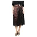Brown sequin embellished pleated midi skirt - size UK 12 - Dolce & Gabbana