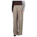 Brown houndstooth wide-leg trousers - size UK 14 - Autre Marque