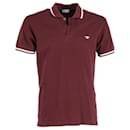 Dior Pique Bee Embroidered Short Sleeve Polo Shirt in Burgundy Cotton