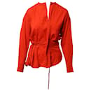 Isabel Marant Dorcey Wrap Blouse in Red Silk