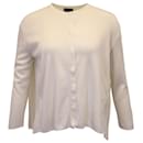 Akris Pleated Sheer Back Cardigan in Cream Cashmere