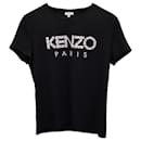 Kenzo-Logo-T-Shirt aus schwarzer Baumwolle