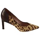 Max Mara Leopard Print Pony Style Pumps in Multicolor Leather 