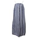 Ganni Aya Striped Maxi Tent Dress in Blue/white cotton