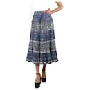 Blue printed tiered midi skirt - size UK 12 - Ulla Johnson
