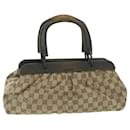 Bolsa de mão em lona GUCCI GG Madeira Bege Marrom 112633 auth 55422 - Gucci