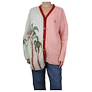 Cardigan asymétrique en laine à motifs rose - taille L - Loewe