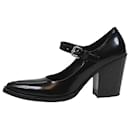 Sapatos Derby de couro envernizado preto - tamanho UE 39 - Prada
