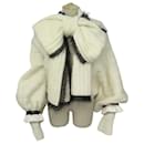 CHANEL JACKET VEST WITH BOW & GATHERS P37120K02326 XXL 50 MOHAIR JACKET - Chanel