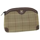Burberrys Nova Check Clutch Bag Nylon Canvas Brown Auth bs8723 - Autre Marque