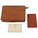 LOUIS VUITTON Epi Wallet Clutch Bag 3Set Brown White LV Auth bs8652 - Louis Vuitton
