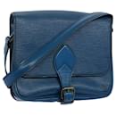 LOUIS VUITTON Epi Cartouchiere MM Bolsa de Ombro Azul M52245 Autenticação de LV 55173 - Louis Vuitton