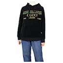 Black velvet embroidered hoodie - size M - Gucci